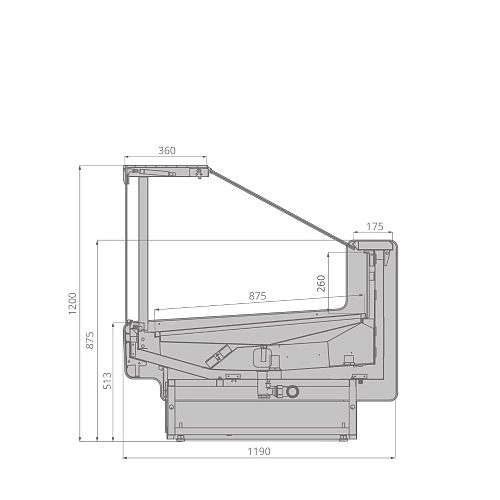 Витрина холодильная BRANDFORD AURORA SQ 190 рыба на льду