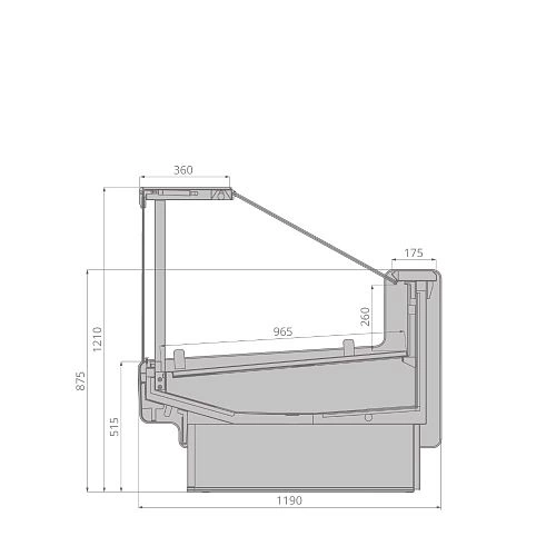 Витрина холодильная BRANDFORD AURORA SQ 125 вентилируемая