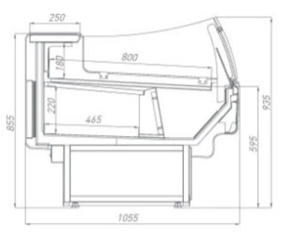 612e09cdc7a10c6d706e7a9f5122078f.webp Витрина холодильная BRANDFORD AURORA Slim 125 вентилируемая SELF