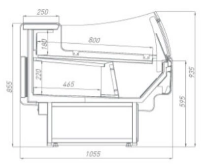 Витрина холодильная BRANDFORD AURORA Slim PLUG-IN 375 вентилируемая SELF