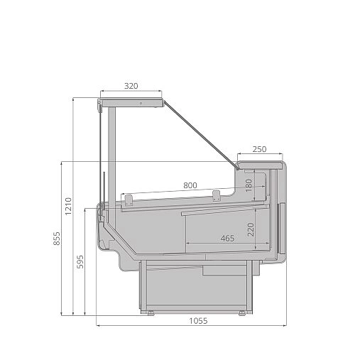 b797d69cbfd751c4be3f2a3b3c8413fb.webp Витрина холодильная BRANDFORD AURORA Slim SQ 250 вентилируемая