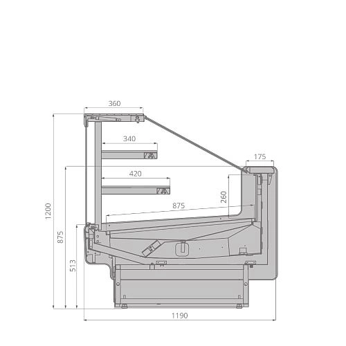 Витрина холодильная BRANDFORD AURORA SQ 125 кондитерская