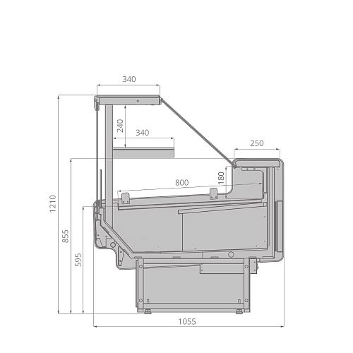 Витрина холодильная BRANDFORD AURORA Slim SQ 125 кондитерская