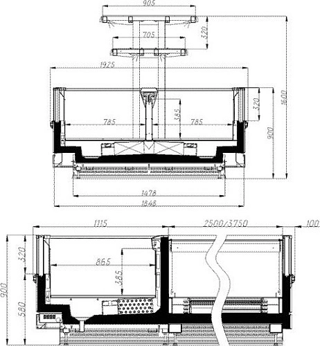 Бонета морозильная АРИАДА Антей ВН27-180 торец