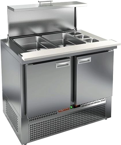 02a425c02801e495fcf153bec26422bc.webp Стол холодильный для салатов HICOLD SLE3-11GN полипропилен без борта