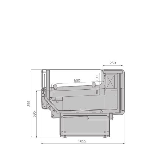 Витрина холодильная BRANDFORD AURORA Slim SQ 375 рыба на льду SELF