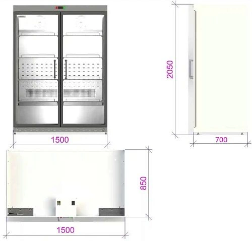pnloxk569ciq45vmak2qwa32pw0odjg0.webp Шкаф морозильный KIFATO Арктика 1500х800х2050 НТ стеклянная дверь