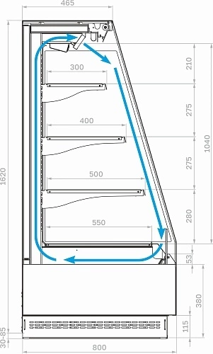 Витрина холодильная CARBOMA Tokyo 2 F16-08 VM 1,0-2 0300 9006-9005