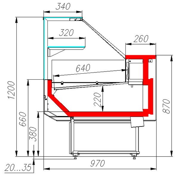 Холодильная витрина Carboma GC95 SV 2,0-1 0013-0430 (ВХСр-2,0 Carboma GC95 KombiLux) (0107 Ольха)