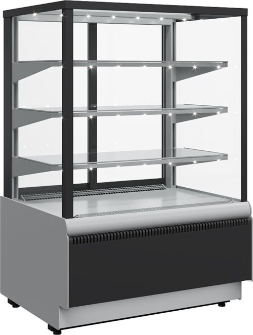 8-e2f98df5eb52495ae6b6a1b1277b09de Витрина кондитерская Carboma KC70 VV 0,6-1 Cube Standard Люкс Техно (9006-9005, черная)